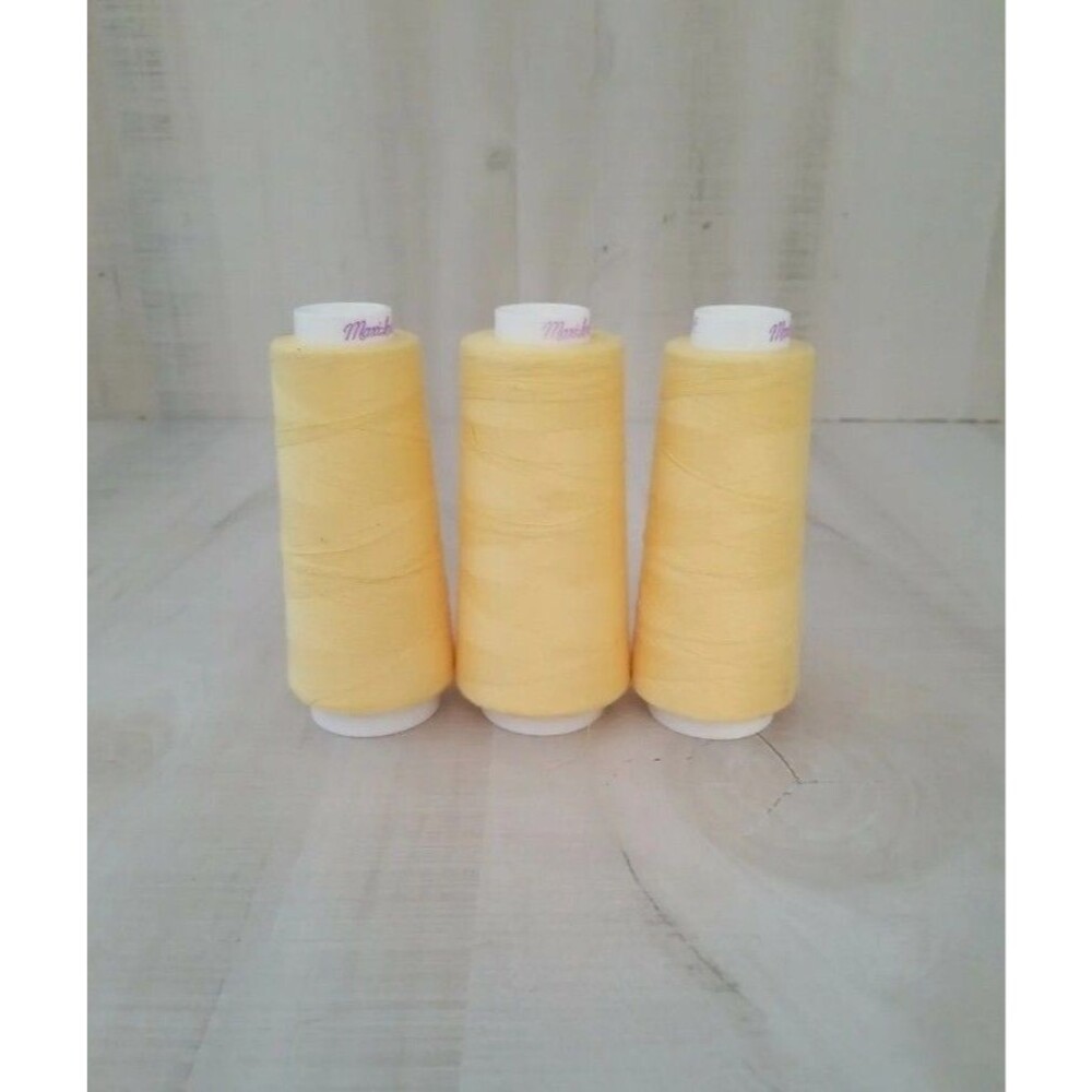 Lot of 3 Maxi-Lock Serger All Purpose Thread 3,000 Yard Cone Sunlight  Used